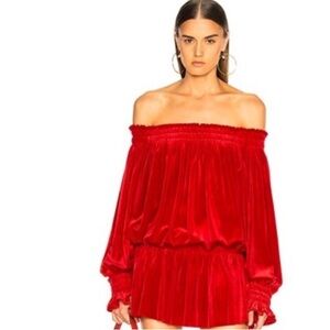 Norma Kamali Red Off-Shoulder Mini Dress